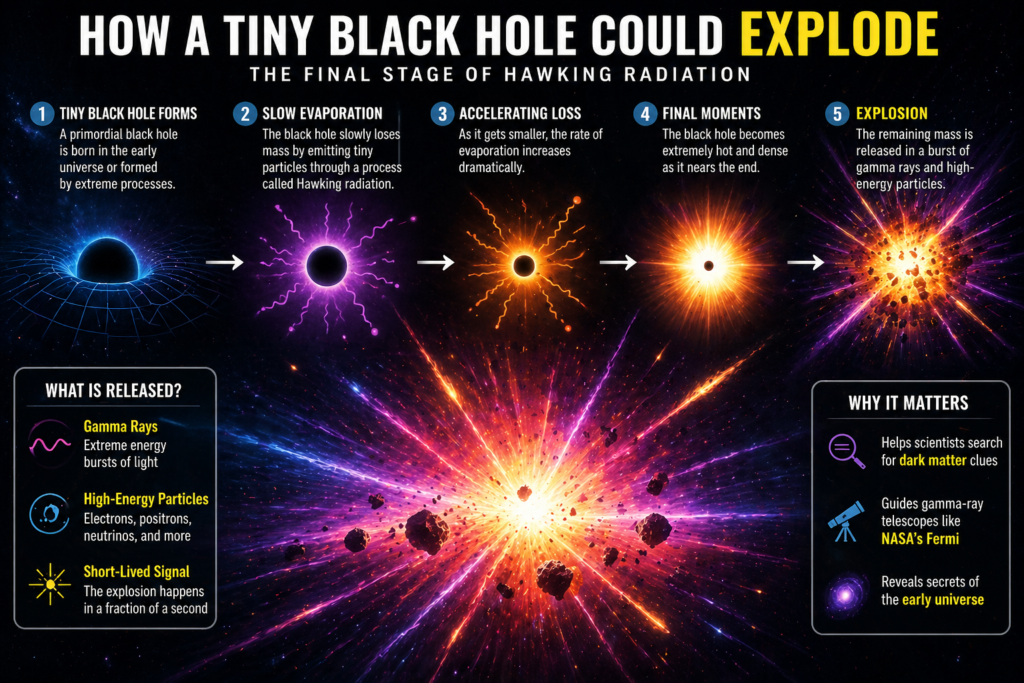 black hole explodes