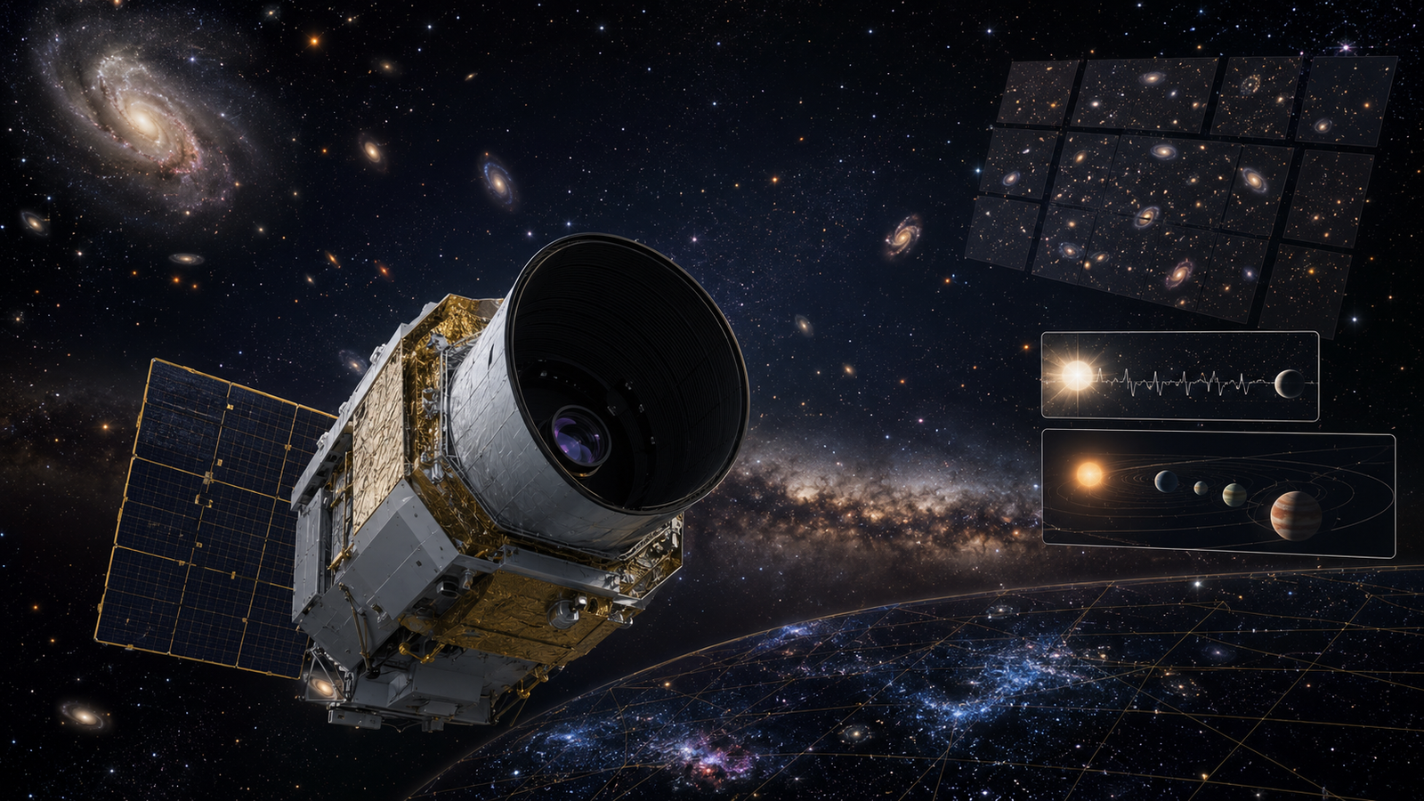 NASA Roman Space Telescope 2026 observing galaxies, exoplanets, and wide-field cosmic survey data in deep space